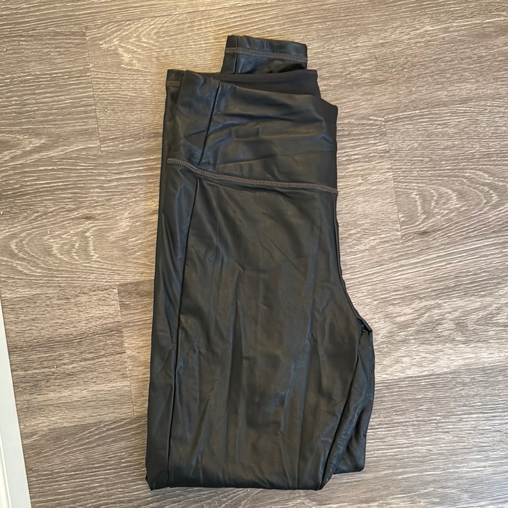 Athleta Black Faux Leather Leggings Small
